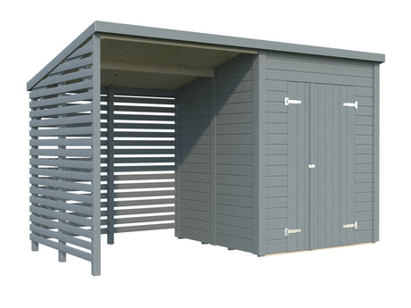 Leif 3+2.9m2 (3.7x1.7m | 16mm) Valmis seinaelementidest praktiline aiakuur varikatusega