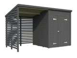 Leif 3+2.9m2 (3.7x1.7m | 16mm) Valmis seinaelementidest praktiline aiakuur varikatusega