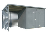 Leif 4.5+2.9m2 (4.6x1.7m | 16mm) Valmis seinaelementidest praktiline aiakuur varikatusega