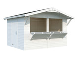 Stella 8.2m2 (3.23x2.59m | 16mm) Valmis seinaelementidest kahe luugiga kiosk