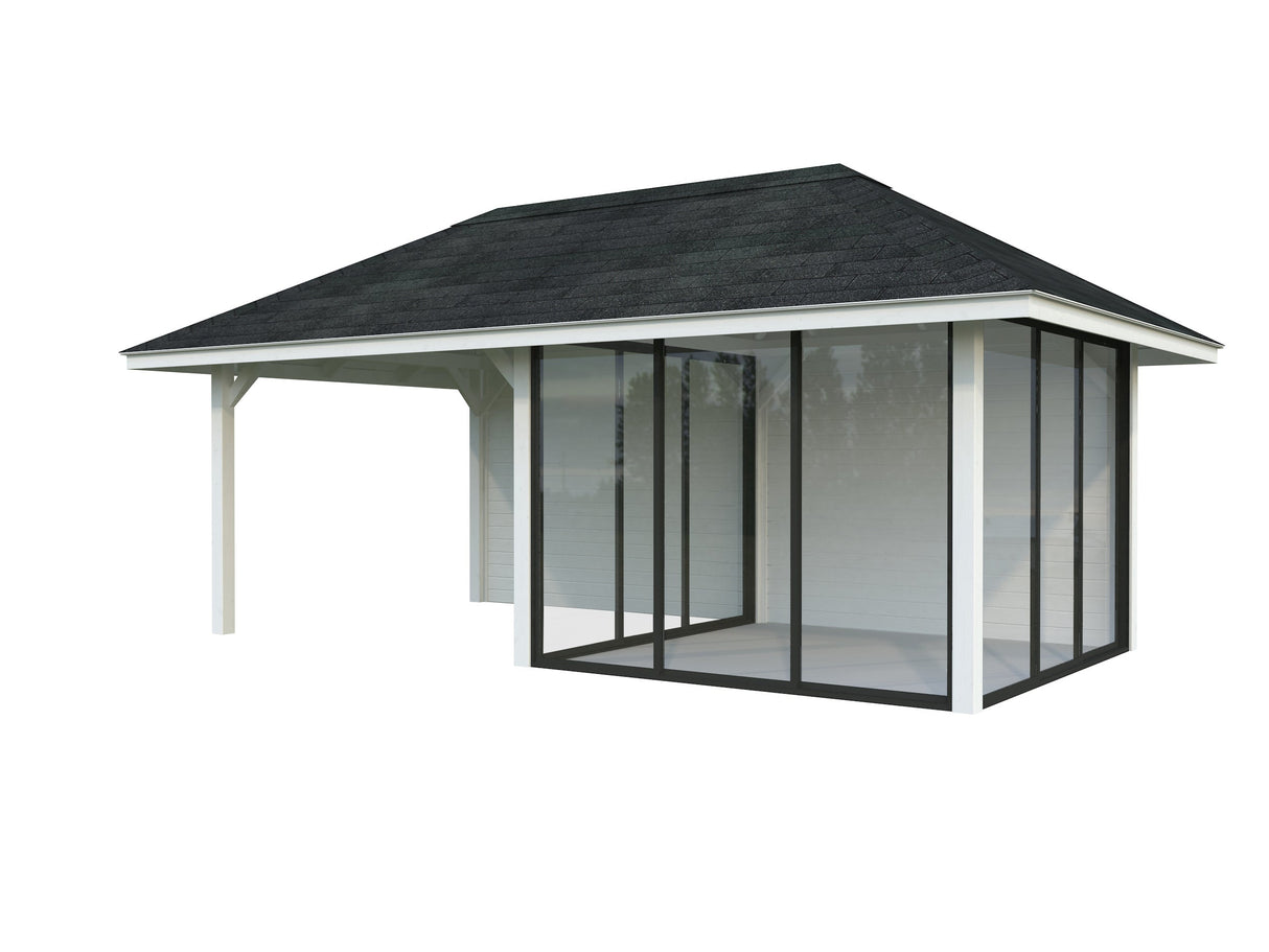Bianca 16.6m2 Set 206/506 (5.88x3m) Kolme lükandukse ja varikatusega paviljon
