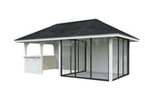 Bianca 16.6m2 Set 208/508 (5.88x3m) Kolme lükanduksega paviljon väliköögi osaga