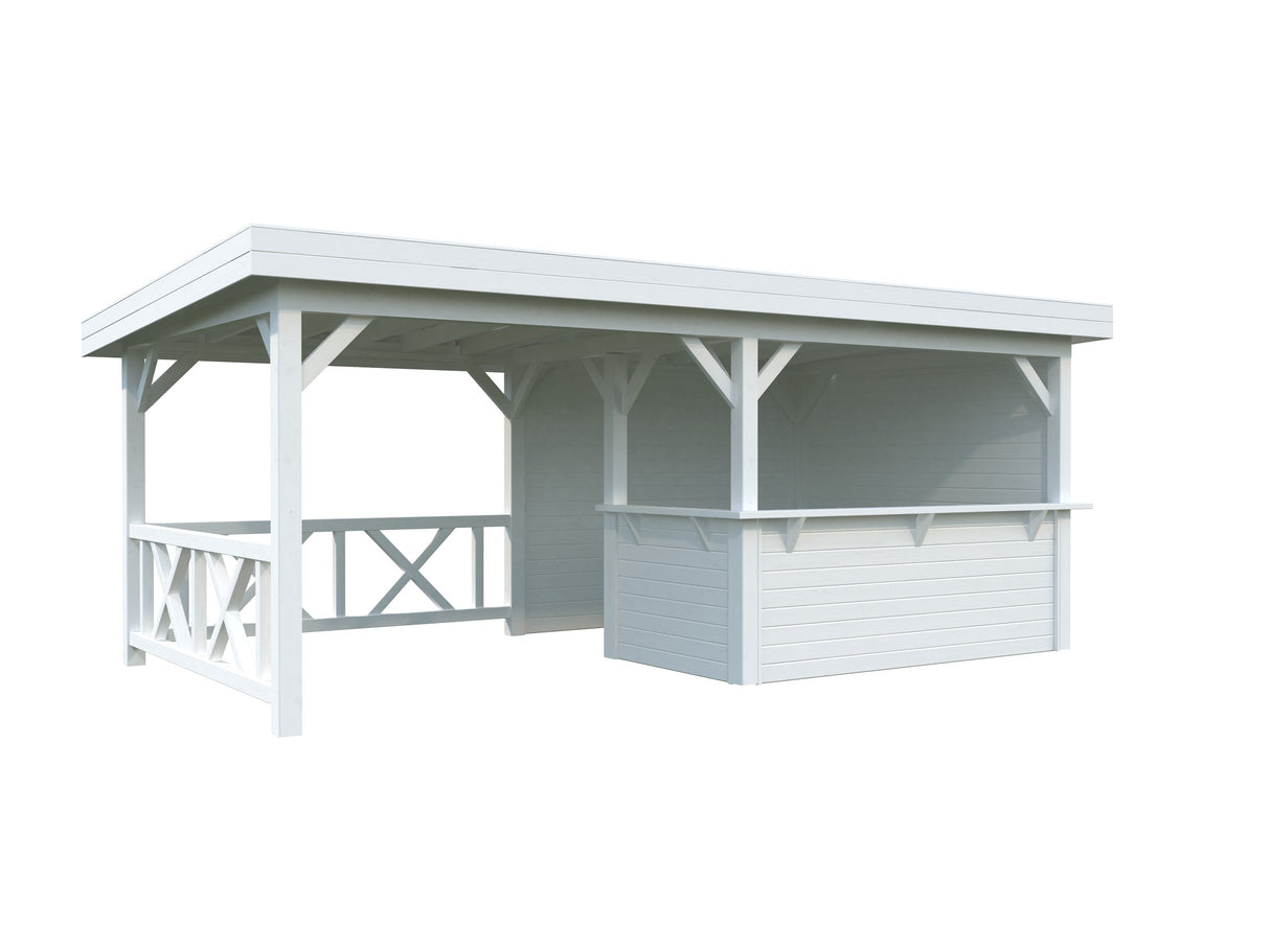 Lenna 16.6m2 Set 310 (5.88x3m) Lamekatusega välibaar varikatusega