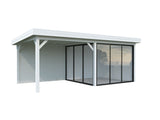 Lenna 16.6m2  Set 405/705 (5.88x3m) Kahe lükandukse ja varikatusega paviljon