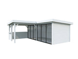 Lenna 24.9m2 Set 422/722 (5.88x5.88m) L-kujuline lamekatusega kahe lükanduksega paviljon