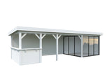 Lenna 24.9m2 Set 415/715 (8.76x3m) Lamekatuse ja kahe lükanduksega suur paviljon väliköögi osaga