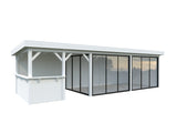 Lenna 24.9m2 Set 419/719 (8.76x3m) Lamekatuse ja kolme lükanduksega suur paviljon baarinurgaga