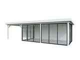 Lenna 24.9m2 Set 418/718 (8.76x3m) Lamekatuse ja nelja lükanduksega suur paviljon varikatusega