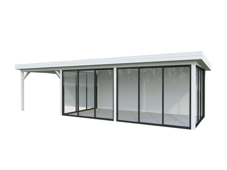 Lenna 24.9m2 Set 418/718 (8.76x3m) Lamekatuse ja nelja lükanduksega suur paviljon varikatusega