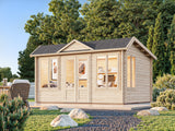 Claudia Pent 11.5m2 (4x3m | 34mm) Kellakastiga freespruss-aiamaja alla 2.5 m