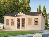 Claudia Pent 19.4m2 (5.3x3.8m | 44mm) Kellakastiga suur freespruss-aiamaja alla 2.5 m