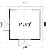 Isabella 14.7m2 (4.01x4.01m | 90mm) Klaasmaja alumiiniumakende ja -ustega