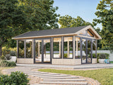 Isabella 22.2m2 (4.01x5.97m | 90mm) Klaasmaja alumiiniumakende ja -ustega
