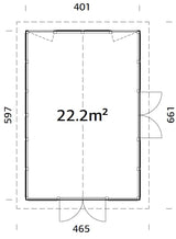 Isabella 22.2m2 (4.01x5.97m | 90mm) Klaasmaja alumiiniumakende ja -ustega