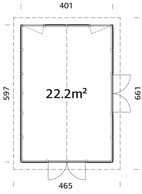 Isabella 22.2m2 (4.01x5.97m | 90mm) Klaasmaja alumiiniumakende ja -ustega