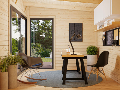 Andrea 7.5m2 Slide Plus (2.96x2.7m | 44mm) Väike modernne aiamajake