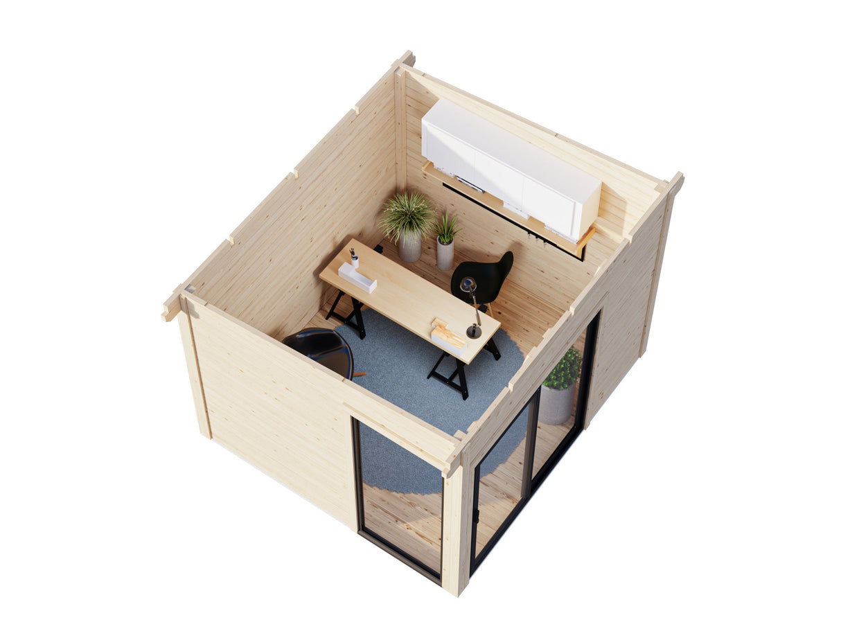 Andrea 7.5m2 Slide Plus (2.96x2.7m | 44mm) Väike modernne aiamajake