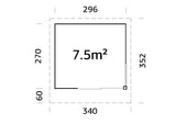 Andrea 7.5m2 Slide Plus (2.96x2.7m | 44mm) Väike modernne aiamajake