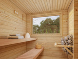 Sanna 11.5m2 (4.8x3.2m | 44mm) Kolmetoaline freesprussist saunamajake