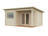 Sanna 11.5m2 (4.8x3.2m | 44mm) Kolmetoaline freesprussist saunamajake