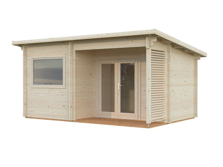 Sanna 11.5m2 (4.8x3.2m | 44mm) Kolmetoaline freesprussist saunamajake