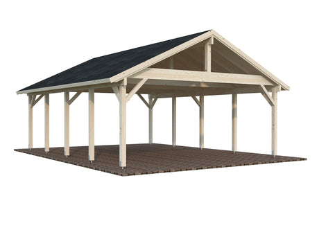 Robert 40.6m2 (5.55x7.32m) Viilkatusega kahekohaline autovarjualune