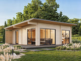 Cecilia 39,9 m² (6,7x6,7 m | 70 mm) Modernne 2 magamistoaga palkidest aiamaja