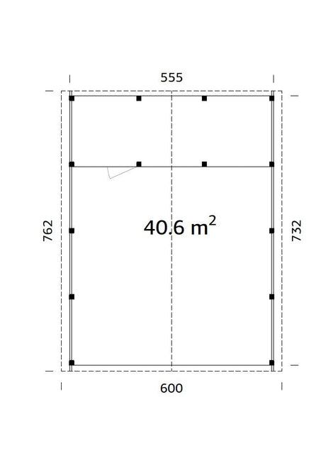 Robert 40.6m2 kuuriga (5.55x7.32m) Viilkatusega kahekohaline autovarjualune koos kuuriga