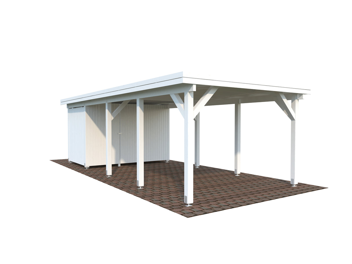 Karl 23.1m2 (3.15x7.32m) Kuuriga lamekatusega autovarjualune ühele autole