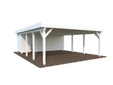 Karl 40.6m2 (5.55x7.32m) Kuuriga lamekatusega autovarjualune kahele autole