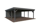 Karl 40.6m2 (5.55x7.32m) Kuuriga lamekatusega autovarjualune kahele autole