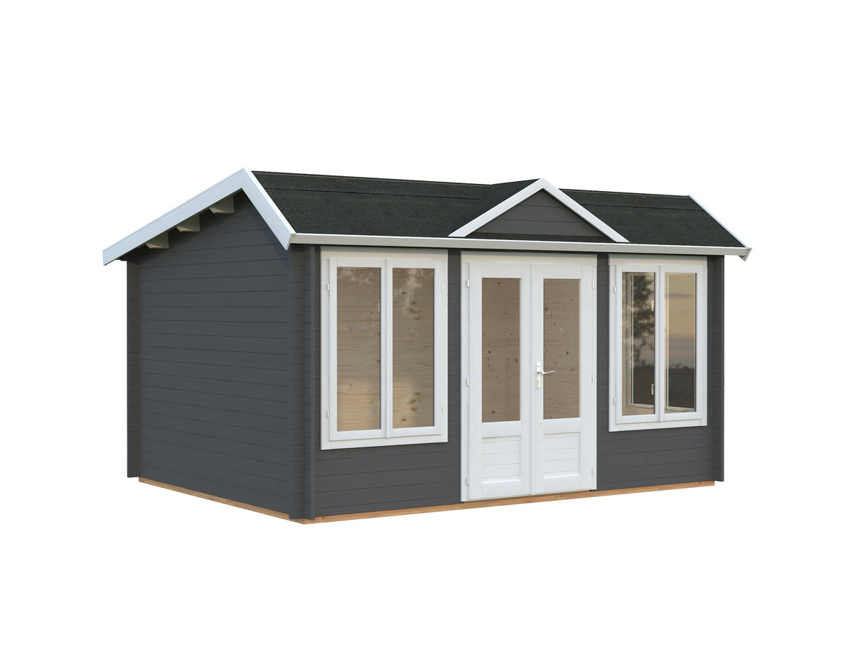 Claudia Pent 11.5m2 (4x3m | 34mm) Kellakastiga freespruss-aiamaja alla 2.5 m