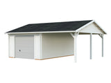 Roger 19+16.2m2 (6.53x5.5m | 44mm) Varjualusega freespruss-garaaž sektsioonuksega