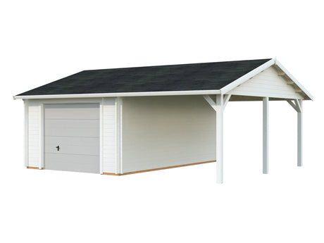 Roger 19+16.2m2 (6.53x5.5m | 44mm) Varjualusega freespruss-garaaž sektsioonuksega