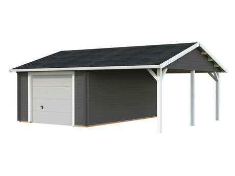 Roger 19+16.2m2 (6.53x5.5m | 44mm) Varjualusega freespruss-garaaž sektsioonuksega