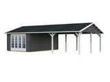 Irene 19+33.2m2 (9.56x5.5m | 44mm) Freespruss-aiamaja suure varikatusega