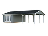 Irene 19+33.2m2 (9.56x5.5m | 44mm) Freespruss-aiamaja suure varikatusega