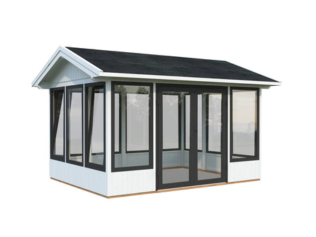 Isabella 10.9m2 (3.03x4.01m | 90mm) Klaasmaja alumiiniumakende ja -ustega