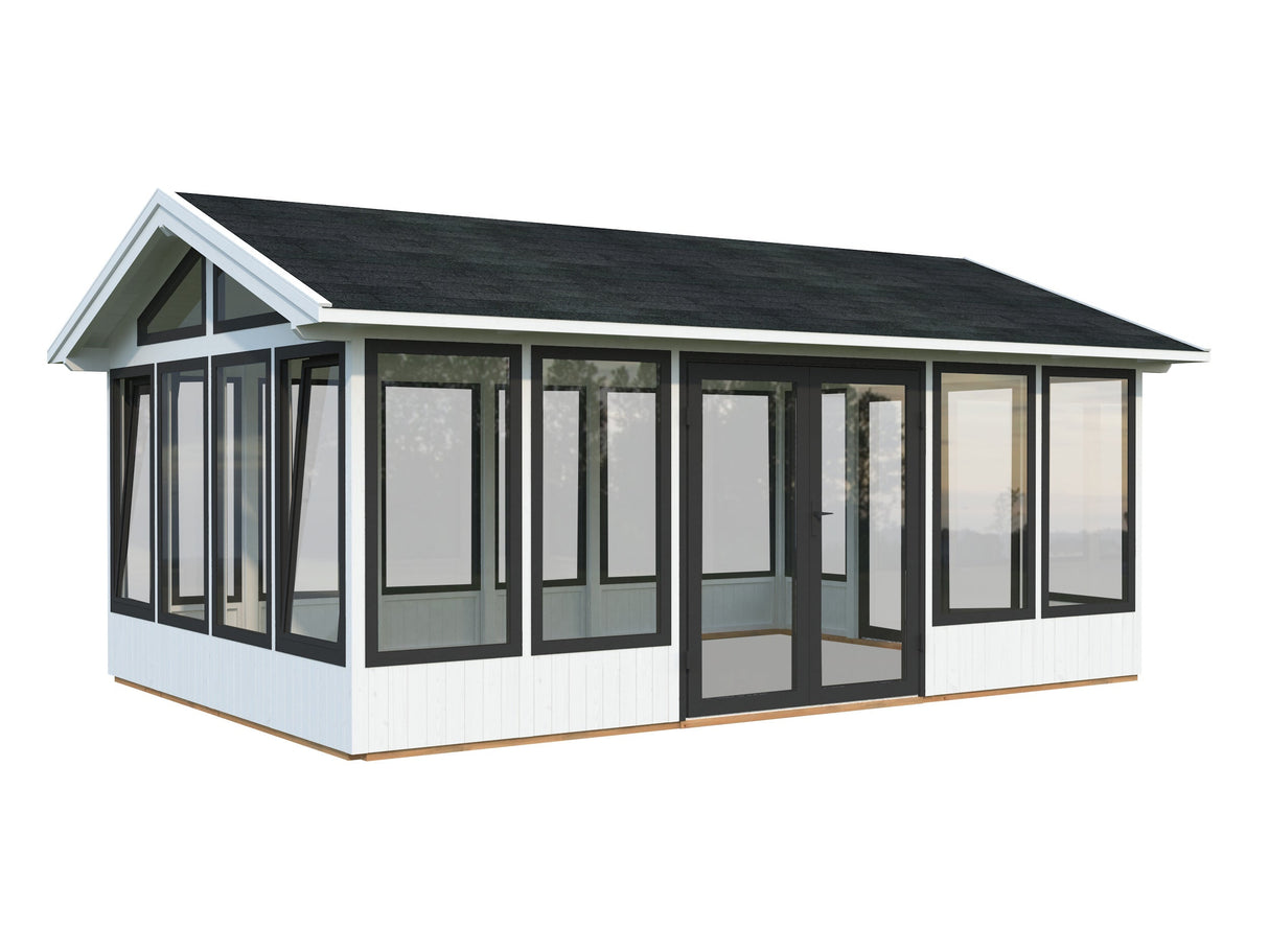 Isabella 22.2m2 (4.01x5.97m | 90mm) Klaasmaja alumiiniumakende ja -ustega