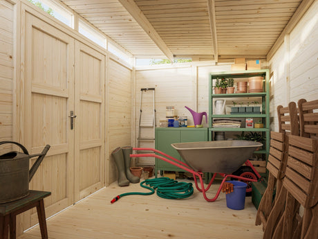 Elias 7,3 m² (3,3x2,3 m | 16 mm) Puidust aiakuur ülemiste akendega