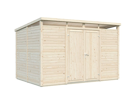 Elias 7,3 m² (3,3x2,3 m | 16 mm) Puidust aiakuur ülemiste akendega