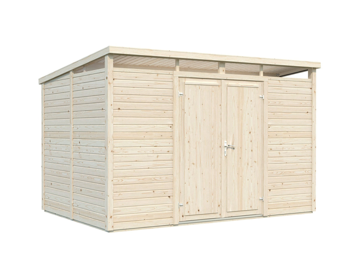 Elias 7,3 m² (3,3x2,3 m | 16 mm) Puidust aiakuur ülemiste akendega