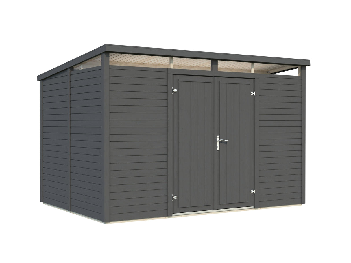 Elias 7,3 m² (3,3x2,3 m | 16 mm) Puidust aiakuur ülemiste akendega