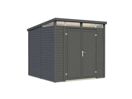 Elias 4,9 m² (2,2x2,3 m | 16 mm) Kompaktne puidust laokuur ülemiste akendega