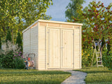 Elias 4,9 m² (2,2x2,3 m | 16 mm) Kompaktne puidust laokuur ülemiste akendega