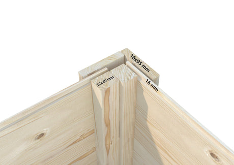 Elias 4,9 m² (2,2x2,3 m | 16 mm) Kompaktne puidust laokuur ülemiste akendega