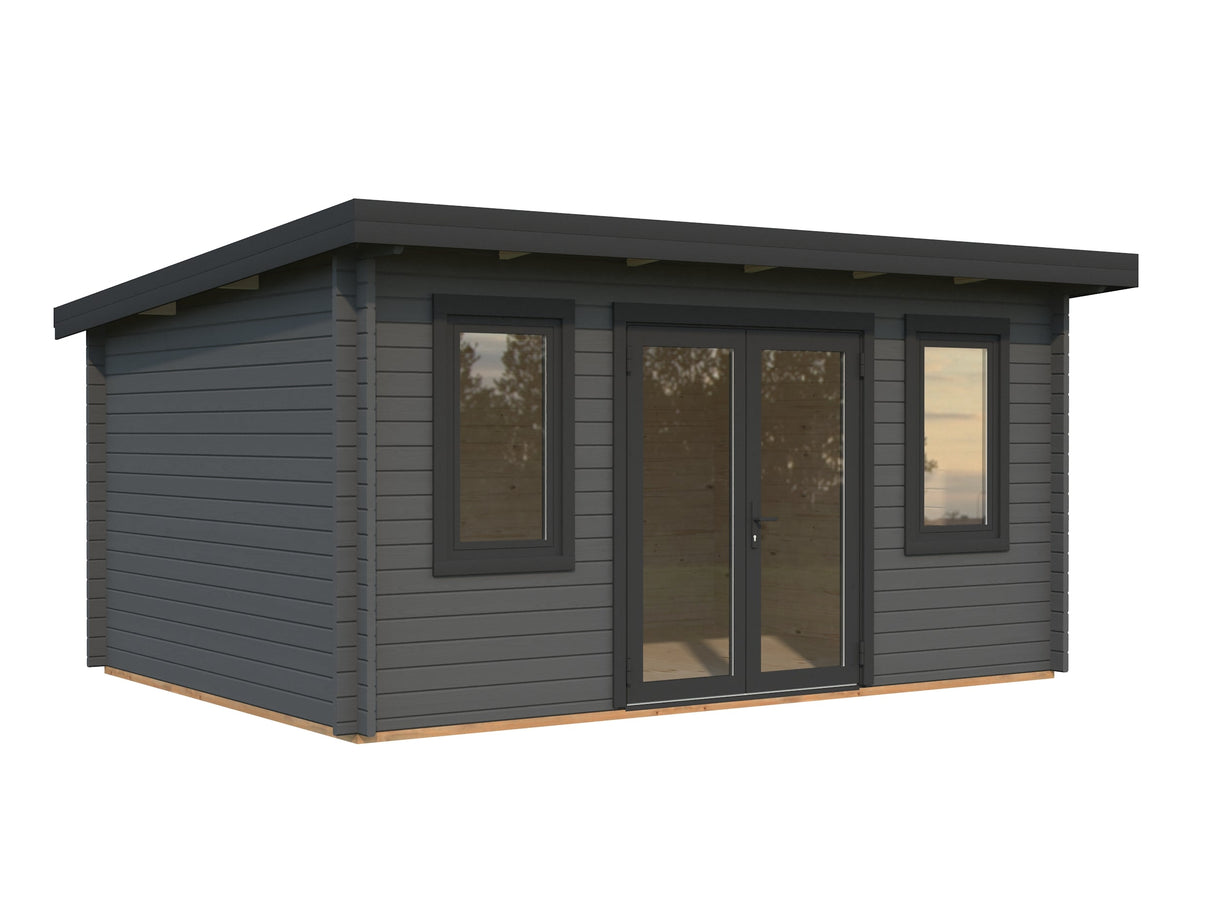 Lisandra 14,2 m² (4,7x3,5 m | 44 mm) Aiamaja alumiiniumuste ja -akendega