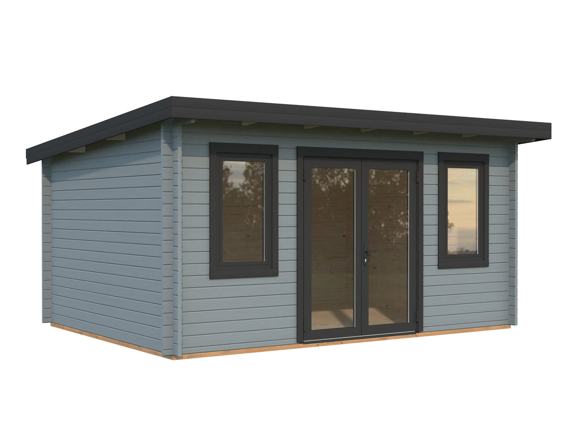 Lisandra 14,2 m² (4,7x3,5 m | 44 mm) Aiamaja alumiiniumuste ja -akendega