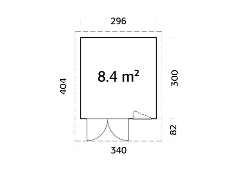 Aurelia 8,4 m² (3x3 m | 44 mm) Kompaktne modernne aiakontor alumiiniumuste ja -akendega