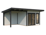 Aurelia 8,4 + 7,9 m² (6x3 m | 44 mm) Modernne aiamaja katusealusega